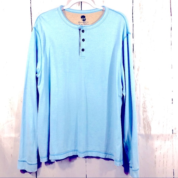 Ocean & Coast Other - Mens Long Sleeve Blue Henley Shirt XL